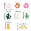 Tema Hawaiano Verano Hojas Verdes y Flores Confeti Lentejuelas Mezcla de Letras 100 Piezas Producto Terminado Decorativo Arreglo de Escena