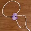 Cadena de Cintura de Perlas Phalaenopsis Estilo Tropical, Cadena Corporal Hot Girl Estilo Vacaciones, Accesorio de Cintura Versátil de Diseño Único