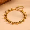 Cadena Gruesa Europea y Americana de Nicho Joyería de Múltiples Bolas Colgantes de Lujo Ligero Acero Inoxidable Sin Decoloración Moda Joyería de Bolas de Acero