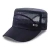 Chapéu Masculino de Verão para Meia-Idade e Idosos Chapéu de Topo Plano Casual para Pesca ao Ar Livre Chapéu com Proteção Solar Respirável de Malha Chapéu de Topo Plano