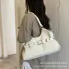 Bolso tote de nicho transfronterizo con decoración de cinturón para mujer, nueva moda 2026, gran capacidad, de mano, de hombro y cruzado