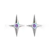 Pendientes de Estrella de Cuatro Puntas de Titanio F136 Clavo de Hueso de Oreja de Estrella Cruzada de Zirconio Implante de Grado G23 Aleación de Titanio Joyería para Perforaciones Pendientes