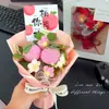 Ramos de Hilo Tejidos a Mano, Flores Artificiales, Girasoles, Fresas, Duraznos, Regalos de San Valentín, Recuerdos, Productos Terminados al por Mayor