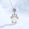 Collar de plata esterlina S925 transfronterizo Europa y América collar de moissanita para mujer colgante de perla de agua dulce natural fábrica en stock venta al por mayor