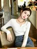 Suéter Cableado de Cuello Henley Estilo Francés Suave para Mujer Otoño Invierno Nuevo Ajuste Delgado Pulóver Abotonado Prenda Base