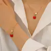 Pulsera Colgante Joyería Set de Frutas de Aleación Esmalte Cereza Fresa Manzana Piña Transfronterizo Nuevo Producto para Mujer