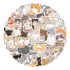 100 adesivos de gatinho e cachorrinho fofos de desenho animado, adesivos de grafite, decoração criativa personalizada, DIY, adesivos de filme cortado à prova d'água para diário
