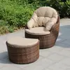 Juego de Sofá de Ratán para Exteriores, Muebles de Ratán para Patio, Sillón Reclinable de Ratán para Balcón, Silla de Ratán para Jardín Exterior de Villa