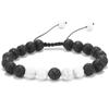 Pulseira Transfronteiriça Nova Europeia e Americana de 8mm de Turquesa e Pedra Vulcânica Energia Yoga Contas Turquesa Olho de Tigre