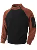Moletom Masculino Novo de Venda Quente Transfronteiriço para Outono e Inverno, Gola com Zíper Duplo Moderna e Fashion, Blusa Masculina Color-Blocking, Roupa Casual