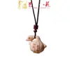 Tallado Creativo en Madera Ajo Pato Cadena para Teléfono Yiming Xianyuan Hombres y Mujeres Estilo Antiguo Lanyard para Memoria USB Colgante para Llaves Joyería