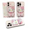 Suporte de Mesa Espelho Gato Bolinhas Adequado para Suporte de Telefone Apple 17 iPhone 16/15 Novo Modelo Design Bonito com Janela Grande