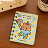 Cuaderno de Espiral de Mascota de Dibujos Animados Lindo, Cuaderno A7 Pequeño de Bolsillo con Solapa Portátil de Aspecto Elegante, Bloc de Notas Creativo para Mensajes de Estudiante
