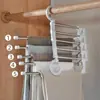 Cabide dobrável para calças, cabide multifuncional multicamadas para calças, prendedor mágico para calças sem costura, artefato de armazenamento para guarda-roupa, cabide para calças