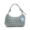 Bolsa Pequena Estilo Coreano da Moda Plissada de Grande Capacidade com Alça de Ombro Atada Pequena e Fresca para Mulheres 2025 Nova Bolsa Transversal para Mulheres