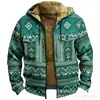 Nueva sudadera con capucha Aztec de 2 elementos, impresión 3D, impresión digital, forro marrón, abrigo de algodón