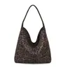 Bolso de Hombro Grande con Estampado de Leopardo Retro para Mujer 2025 Otoño Nicho Elegante de Alta Gama Bolso de Axila Casual