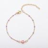 Corrente de contas de crisântemo Jinyiyuan corrente cruzada de margarida em ouro 18K pulseira de esmalte com pingente de crisântemo de seis pétalas sensação de menina bonita e fofa