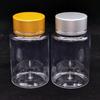 Frasco plástico transparente de 100ml cápsula frasco pequeno produto para cuidados com a saúde pó sólido tampa metálica boca larga frasco de amostra