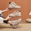 Zapatillas Deportivas Casuales de Caña Alta para Mujer, Tenis Blancos de Piel Genuina, Novedad Otoño e Invierno 2026, Versátiles, Bloques de Color Retro, Suela Gruesa, Zapatos de Papá