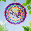 Spinner de Viento de Acero Inoxidable de Venta Caliente Transfronterizo Colgante Giratorio Mandala Visual 3D Carrillón de Viento Decoración Exterior para Patio Jardín