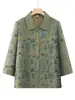 Camisa casual de la abuela, nueva camisa de verano para mujeres de mediana edad y mayores, abrigo fino de manga tres cuartos para señoras mayores