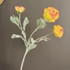Flor Artificial de Peonía Japonesa con 3 Cabezas de Terciopelo, Decoración para Sala de Estar del Hogar, Arreglo de Boda, Arte Floral, Venta al por Mayor