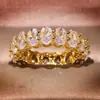 Item mais vendido da HuaJie: Anel luxuoso de zircônia para mulheres europeias e americanas, totalmente cravejado com diamantes, joia, presente de aniversário