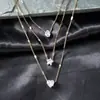 Collares Europeos y Americanos de Circonita Multicapa para Mujer, Cadenas de Clavícula en Capas, Colgantes de Personalidad de Moda de Nicho, Cadenas de Clavícula en Capas