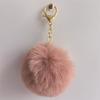 Colgante de bola de pelo sintético de conejo rex de imitación de 8 cm, llavero, accesorios para bolso de joyería DIY, colgante de bola de lana al por mayor