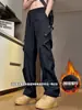 Calça de Trabalho American Style Amassada de Secagem Rápida Outono Inverno Esportes ao Ar Livre Casual Calças de Montanhismo Tendência Perna Reta Solta Calças Longas Tendência