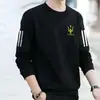Moletom masculino, novo modelo primavera e outono 2025, gola redonda, corte solto, blusa de outono sem capuz, jaqueta de manga comprida para adolescentes