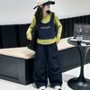 Conjunto de otoño para niñas, un conjunto de dos piezas para niñas mayores, con un top estilo capas y pantalones versátiles, creando un look elegante y sofisticado para niños