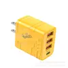 Novo Carregador de Celular 3 USB + Único PD Transfronteiriço Padrão Europeu e Americano Padrão Britânico Estilo Mecha Cabeça de Carregamento Múltiplos Portas U Cabeça de Carregamento Rápido
