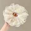 Goma para el pelo dulce floral estilo bosque para mujer, coleta suave y de alta gama estilo coreano, cuerda grande para el pelo, accesorio para el pelo de Ins, accesorio para la cabeza
