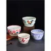 Contenedor Grande de Cerámica Azul y Blanco Vintage para Condimentos, Bol para Salsa para Restaurantes de Hot Pot