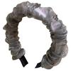 Temperamento Alto Cranial Top Mostrado Rosto Pequeno Esponja Faixa de Cabelo Avançado Cinza Cristal Flor Cluster Fada Orgen Fio Faixa de Cabeça Plissada Headwear