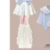 Conjunto Verão Novo Estilo Academia Menina Grande Camiseta Manga Curta com Gola Camisa Saia Fofa com Laço Conjunto de Duas Peças