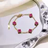 Pulsera de Trébol de Cuatro Hojas de 9 mm Superventas Transfronterizo Acero de Titanio 18K Moderna al por Mayor Adornos Europeos y Americanos para Mujer Nicho Lujo Ligero Sensación de Alta Gama