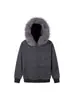 Sudadera con capucha y cuello de pelo a rayas de lana americana para hombre y mujer en otoño e invierno, nuevo estilo holgado y perezoso, cárdigan con cremallera