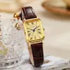 Nuevo Reloj Cuadrado Retro Romano con Acabado de Alta Gama para Mujer, Reloj de Cuarzo Casual para Estudiantes, Modelo Más Vendido