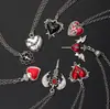Estilo Gótico Retro Cadena Colgante Collar Corazón Punk Oscuro Cruz Roja y Negra Murciélago Multielemento Accesorios Transfronterizos