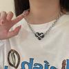 Collar Negro de Amor del Mismo Estilo de TikTok Estilo Coreano Ins Collar de Chica Dulce y Cool Cadena Corta y Simple de Clavícula de Nuevo Estilo