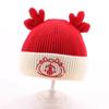 Gorro de Bebé Otoño e Invierno Festivo Año Nuevo Rojo Grueso Cálido Gorro de Lana Pequeño Mes Gorro de Punto para Bebés Niños y Niñas