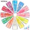 Explosiones transfronterizas resistente a la fusión hexagonal ultrafino +1 mm juego de lentejuelas para decoración de uñas de 12 colores parche de joyería para decoración de uñas