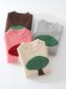 Suéter de Punto para Niños 100% Lana Pura Pequeño Hongo Dibujo Animado Jacquard Niñas Suéter de Cachemira Suéter Grueso Lindo Estilo Occidental