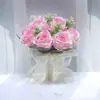 264 Ramo de Novia Estilo Europeo Rosas Pequeñas Fotografía de Boda Boda Artificial Ramo de Boda Estilo Coreano Decoración Flores Falsas