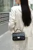 Bolso de Mujer Pequeño Estilo Chanel Cuadros de Diamantes Bolso con Cadena Nuevo Sentido de Alta Gama Nicho Bolso de Mujer de Cuero Genuino Bolso de Hombro Cruzado Bolso de Mujer