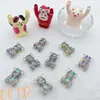 Novo Acrílico Cor AB Transparente Furo Reto Dupla Face Urso Contas Soltas DIY Corrente para Celular Material para Miçangas Joias