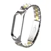Adecuado para correa de Xiaomi Mi Band 56, Pulsera de Acero Inoxidable Sólido de Tres Eslabones con Estructura de Hebilla a Presión y Caja Metálica, Directo del Fabricante